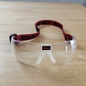 Wilson Racquetball Protective Eyewear Goggles Clear Lens Red Strap